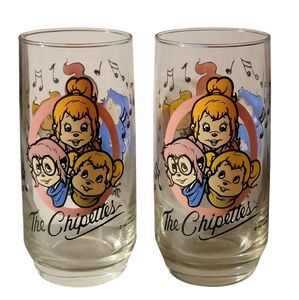 VINTAGE 1985! Alvin & The Chipmunks The Chipettes Collector Glasses Set